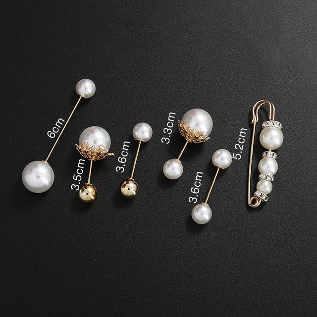 Fashion Pearl Rhinestones Brooch Pin Brooches For Women Sweater Shirt Lapel Pin Buckle Brooch Pins Set Clothes Accessories Gift
