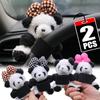 Car Shift Lever Strap Decor Ornaments Steering Wheel Decoration Turn Signal Windshield Wiper Gear Holder Decorative Panda Doll
