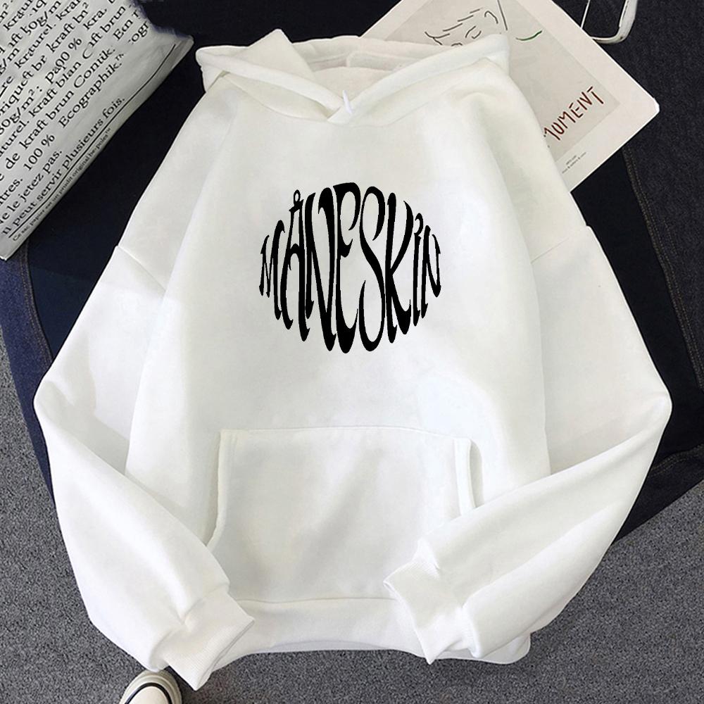 Maneskin Hoodie New Fashion Women Oversized Loose O-Neck Casual Sweatshirts Hoodies Harajuku Fleece Pullovers Hoody 11 Colors