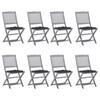 Day and Night - Day and Night Folding Garden Chairs 8 Units and Cushions Solid Acacia Wood