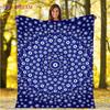 Evil Eye Blanket Turkish Nazar Spiritual Art Blanket Vintage Mid Century Flannel Blanket Sofa Chair Throw Blanket Travel Blanket