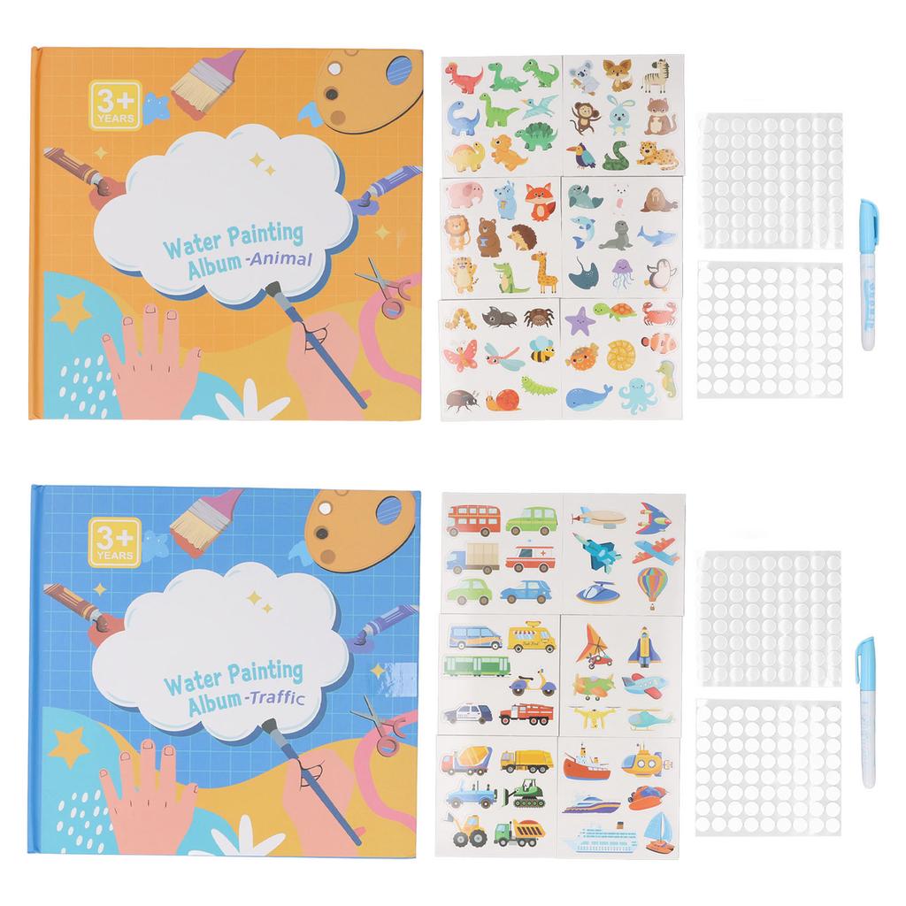 Water Coloring Book Reusable Water Doodle Book Children Early Learning Educational Toy for Home Trav