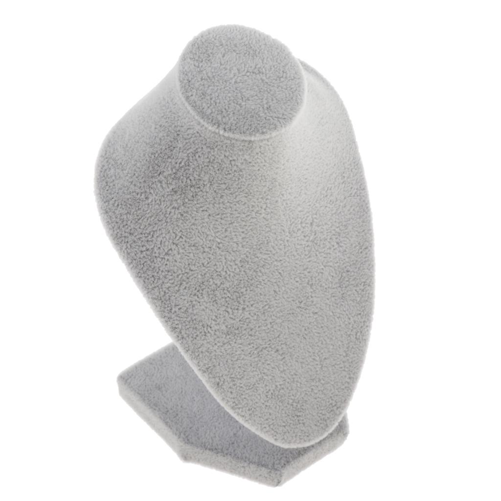 Velvet Necklace Bust Display Stands Pendant Chain Jewelry Rack Black