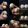 Ivory Dragon & Phoenix Fruit Massage Hand Balls - Wooden Walnut Health Gift for Elders
