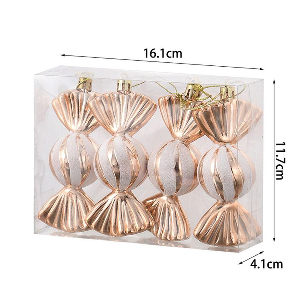 4pcs Electroplating Christmas Candy Pendants Colorful Colorful Candy Interesting Christmas