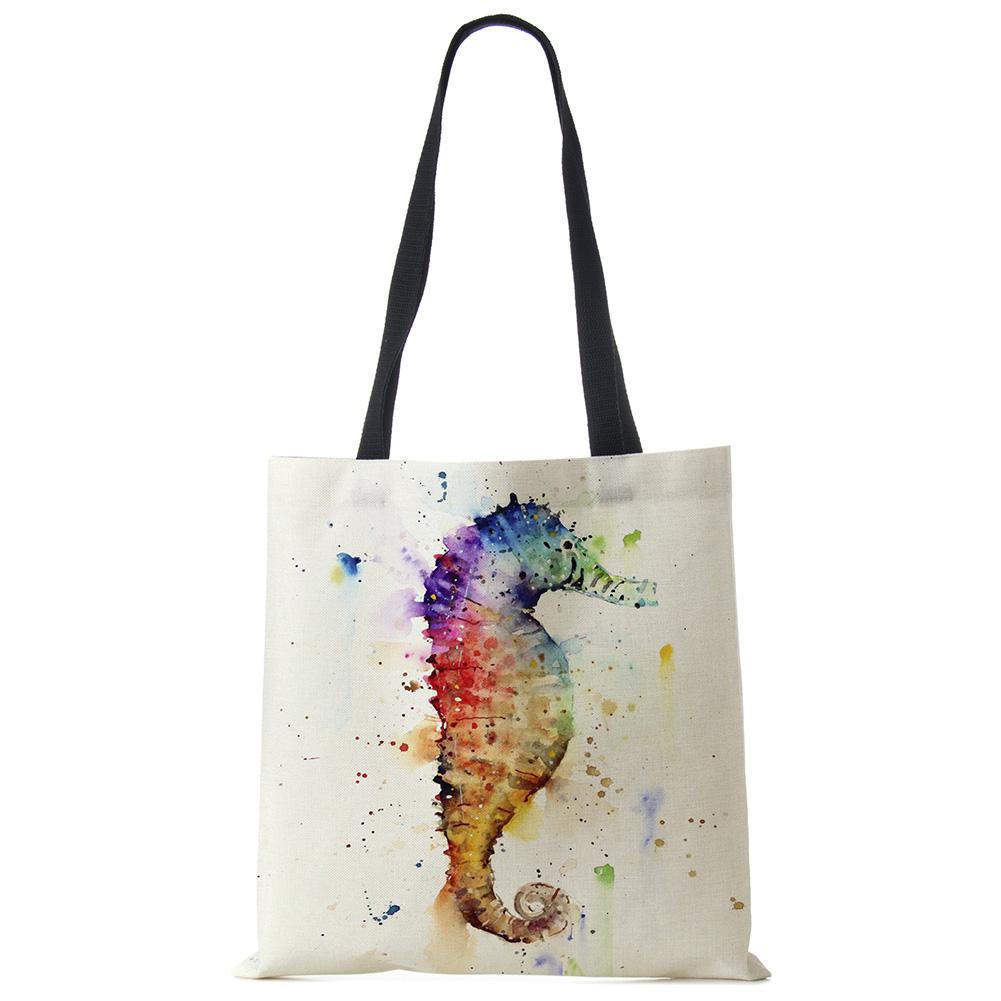 Butterfly Animal Cat Print Tote Shoulder Bag For Women Shopping Reusable Bags For Groceries Folding Travel School Beach Bags