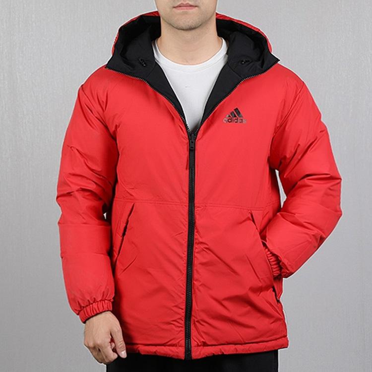 Adidas Reversible Hooded Down Jacket Men Outerwear Black EH4011