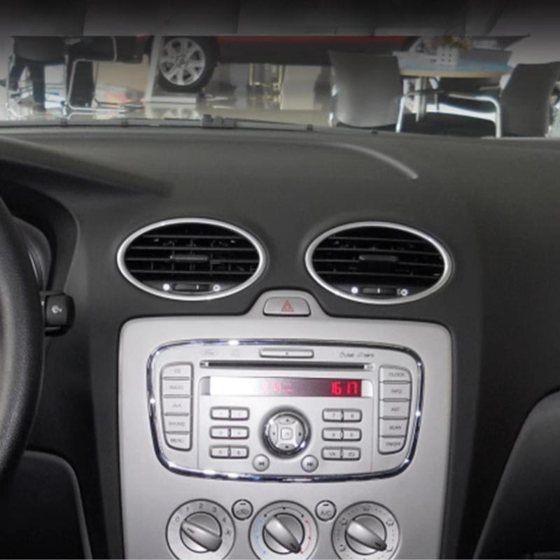 4PCS Car Air Conditioning Trim Outlet Decoration Circle Ring Sticker For Ford Focus 2 MK2 2005-2013 Auto Accessories