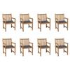 Day and Night - Day and Night Garden Chairs 8 Pcs Solid Teak Wood Anthracite Cushions
