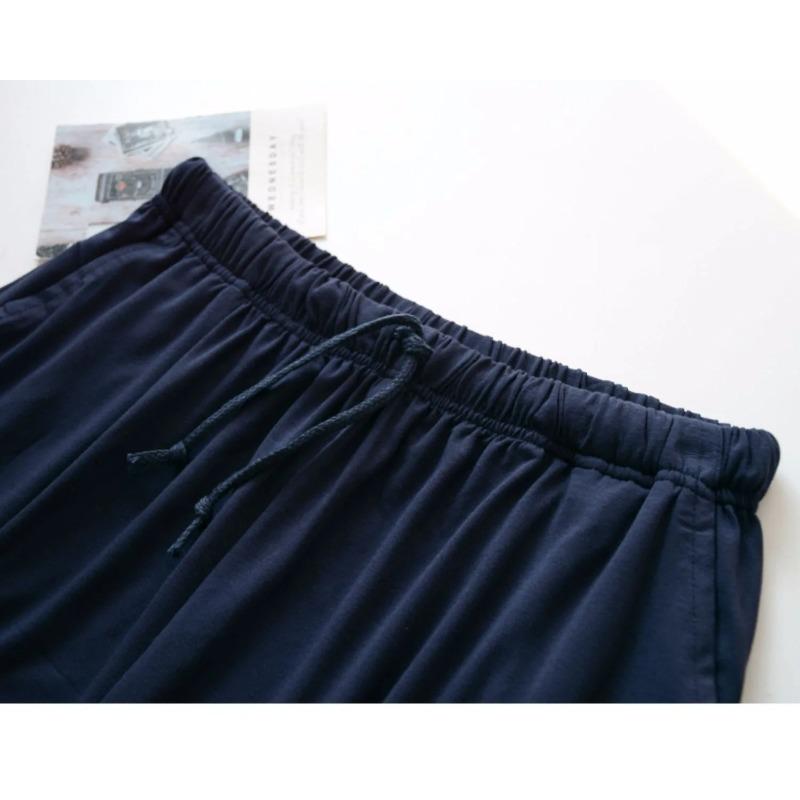 Men's New Summer Modal Pajamas Short-sleeved Shorts Striped T-shirt Comfortable Plus Size Home Service Suit Sleep Wear Men