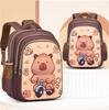 Kawaii School Bag Capybara Stylish Khaki Kid Backpack Casual Daypack Teens Boy Girl Shoulder Bag Children Schoolbag Backpack