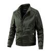 New Cotton Clip Trend Reversible Men's Solid Color Coat Zipper Stand Collar Jacket