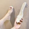 2025 Summer, the Same Style with Transparent Versatile Fairy Sandals Female Thick Heel Crystal and Sexy Cool Slippers Tide