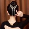 1pc Zinc Alloy Rhinestone Imitation Pearl Hair Ornament, High-end Elegant Tassel Headpiece, Delicate Ball Hair Clip, Suitable Fo
