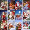 DIY Santa Claus 5D Diamond Painting Full Round Drill Cross Stitch Handmade Resin Diamond Embroidery Christmas Gift Home Decor