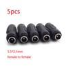 5pcs 5.5*2.1mm DC Male To Male Power Socket Connector CCTV Female To Female Panel Mounting Jack Adaptor