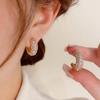 Elegant Zircon C-shaped Ear Hoops: Luxurious, Versatile, and Stylish European-American Fashion Earrings