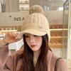 Autumn and Winter Ladies Rabbit Ears Knitted Hat Padded Warm Ear Protection Cap Wool Hat Thickened Duck Tongue Hat  Beret