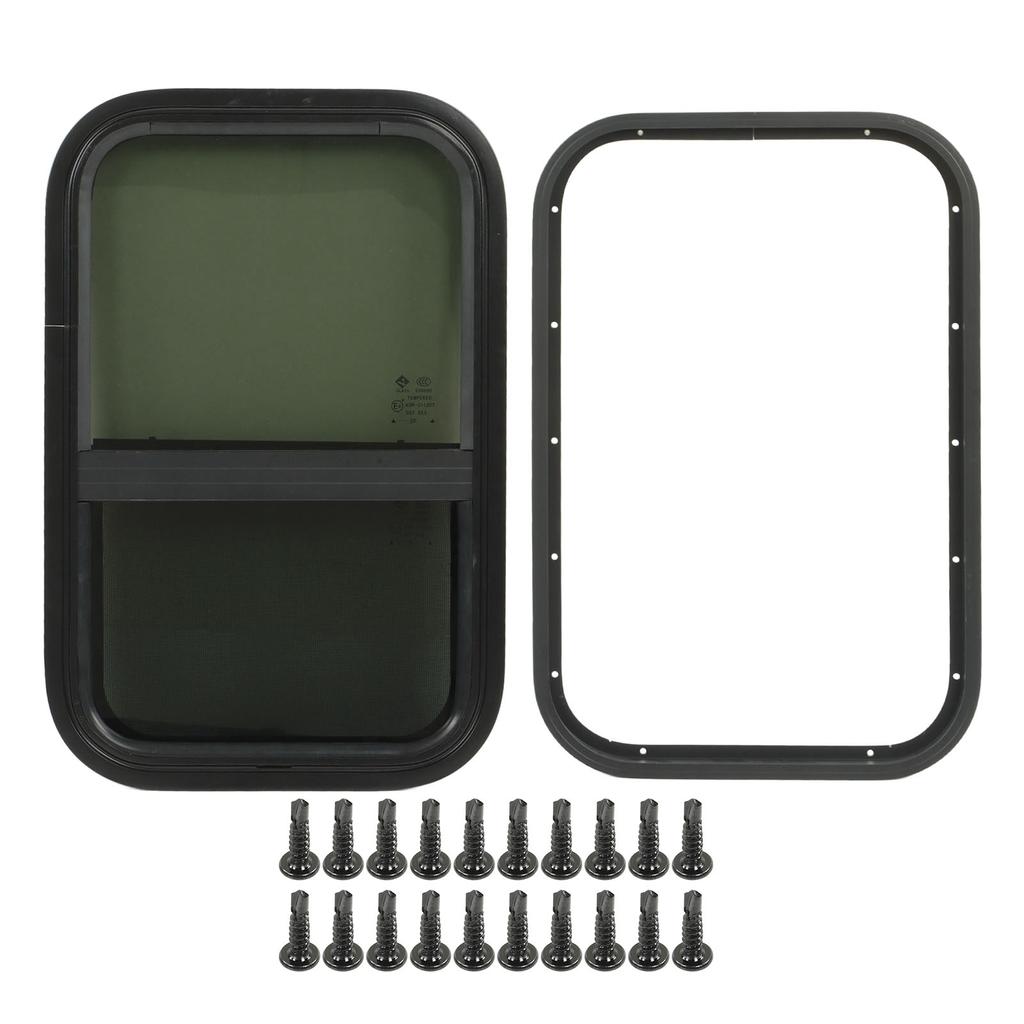 RV Window 590x390mm Tinted Tempering Glass Vertical Horizontal Sliding for Campers Trailers