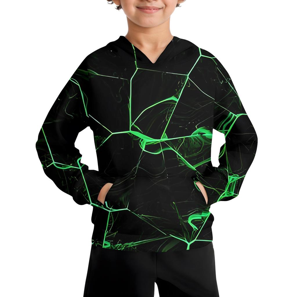 Boys Casual Fashion Long Sleeve Hooded Pocket Sweatshirt