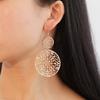 Fashion Earrings Retro Hollow Disc Matte Earrings Palace National Wind Carved Earrings