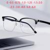 Half Frame Anti Blue Rays Square Prescription Glasses For The Nearsighted TR90 Student Short-sight Eyewear 0 -0.5 -0.75 To -6.0