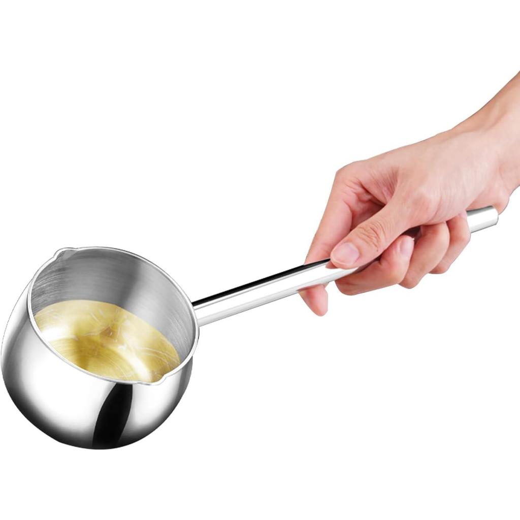 Butter Warmer - Multi-Function Stainless Steel Pot for Milk Heating, Turkish Coffee, and Chocolate Melting (10oz/300ml)