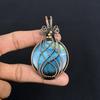 Labradorite Pendant, Handmade Gemstone 999 Copper Wire Wrapped Pendant Antique Jewelry, For Gift Silver Jewelry