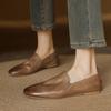 Fashion 2025 Spring Women Shoes Round Toe Chunky Heel Women Flats Women Shoes Genuine Leather Retro Loafers Ladies Shoes