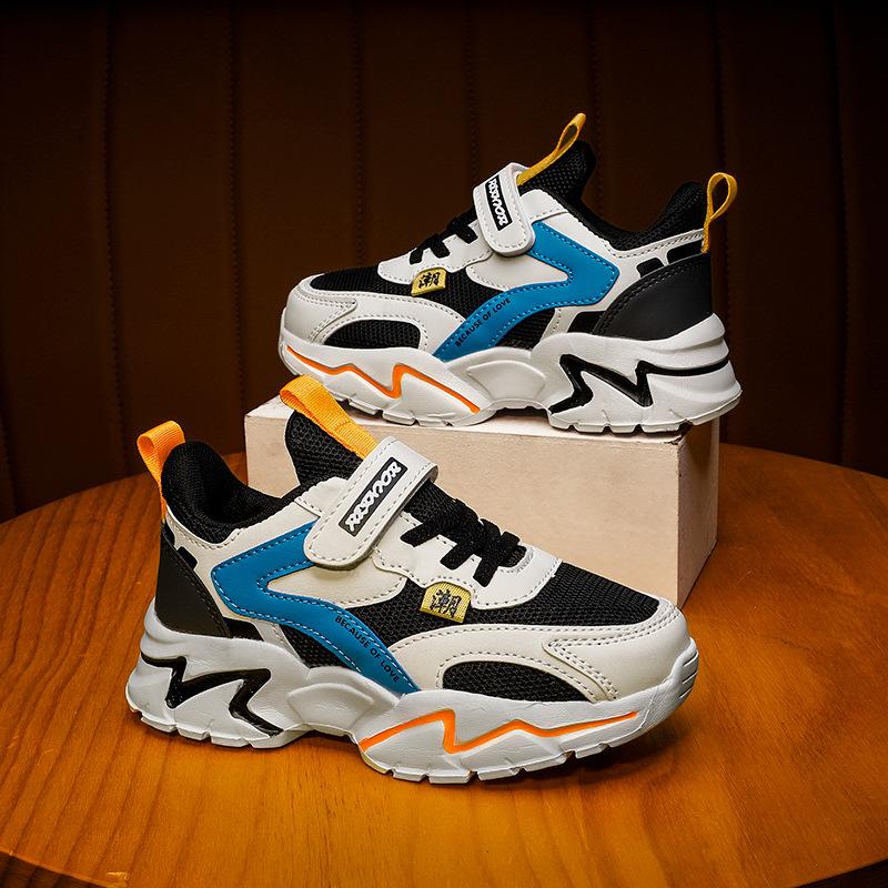 Zhongda Children's Dad Shoes Casual Outdoor Sports Mesh Blue Sneakers 2025 Spring and Summer Boys Mesh Shoes Breathable Double Mesh