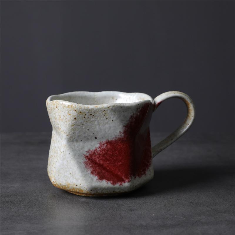 Creative Coffee Cup Coarse Pottery Water Cup Retro Supply Niche Ceramic Cup Japanese Ceramic Special-Shaped Cup