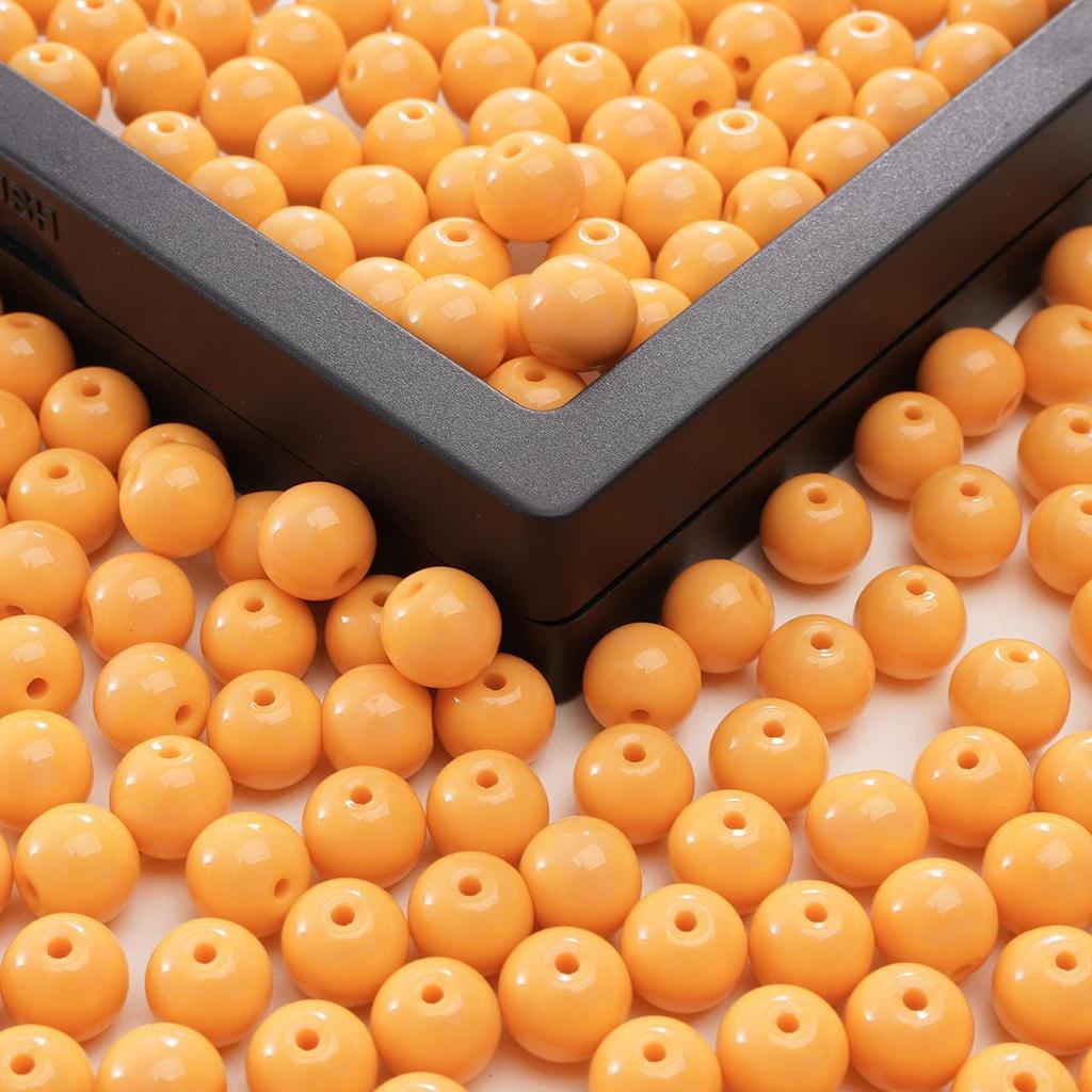 8mm Solid Color Glass Round Beads for DIY Necklace and Bracelet Jewelry Making