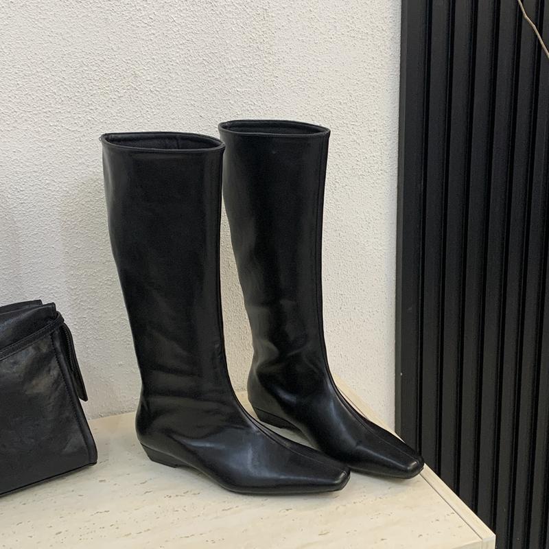Fashion SUOJIALUN 2025 Winter New Brand Women Long Boots Fashion Round Toe Slip On Ladies Knee-high Boots Soft Heel Knight's Boots Shoe