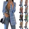 Women's Casual Fashion Print Lapel Long Sleeve Slim Fit Small Button Jacket