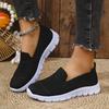 Mesh Breathable Flat Bottom Solid Color Casual Fly-woven Single Shoes Women's New Large Size