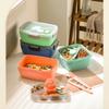 Portable Compartment Salad Fruit Lunch Box with Tableware Outdoor Camping Picnic Reusable Bento Boxes Food Storage Containers