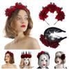 Party Costumes Hair Accessories Red Rose Crown Halloween Headbands Wedding Garland Hair Wreath