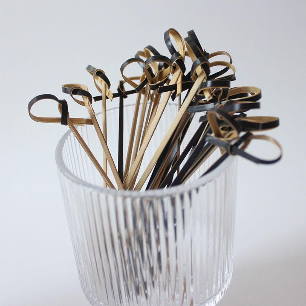 100pcs Bar Tool Bamboo Knot Disposable Bamboo Knot Skewers Household Fruit Forks