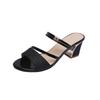 Fashion Block Heel Sandals and Slippers for Women In Summer 2025 New Fashionable and Versatile High-heeled Two-wear Sandals