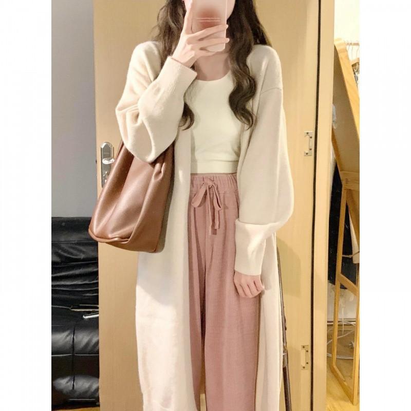 Autumn and Winter In The Long Section Sweater Jacket Loose Lazy Wind Design Sense of Leisure Temperament Niche Knitted Cardigan Female