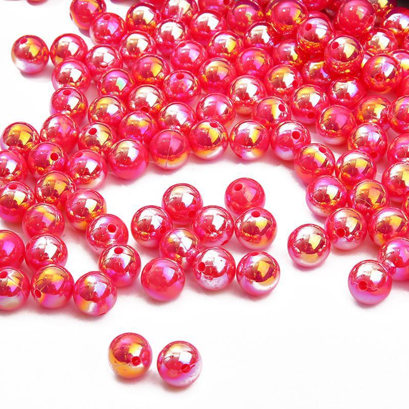 Acrylic ABS Imitation Pearl AB Color Round Beads for DIY Bracelets and Jewelry Accessories