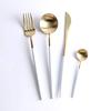 Набор столовых приборов Minky Столовые приборы Золото Стильная посуда Нержавеющая сталь Набор столовых приборов для ужина Нож Ложка Вилка Набор Нож для стейка Столовый нож Десертная ложка Паста