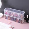 Transparent Data Cable Storage Box with Lid 5 Compartments Large Capacity Multi-purpose Charging Cord Jewelry Trinkets Organizer Case Container