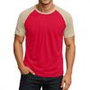 Men's Round Neck Contrast Color Raglan Short Sleeve Top T-shirt