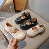 New Girls' Leather Shoes Children's Fashion Princess Shoes Spring and Autumn British Style Solid Color Bow Soft Sole Small Single
