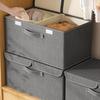 Clothing Storage Box with Dustproof Lid Foldable Design Large Capacity Toys Blankets Storage Basket with Reinforced Handles