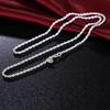925 Sterling Silver 3mm Water Ripple Chain Necklace Wedding Fashion Jewelry