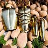 Pure Brass Muscle Jacket Medieval Roman Chest Protector Armor Roman Cuirass with Leg Brass Cosplay Jacket Halloween Costume
