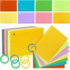 320sheets Flash Cards 3 X 5inch Colorful Index Card with Ring, for School Learning and Office Use, 8 Colors
