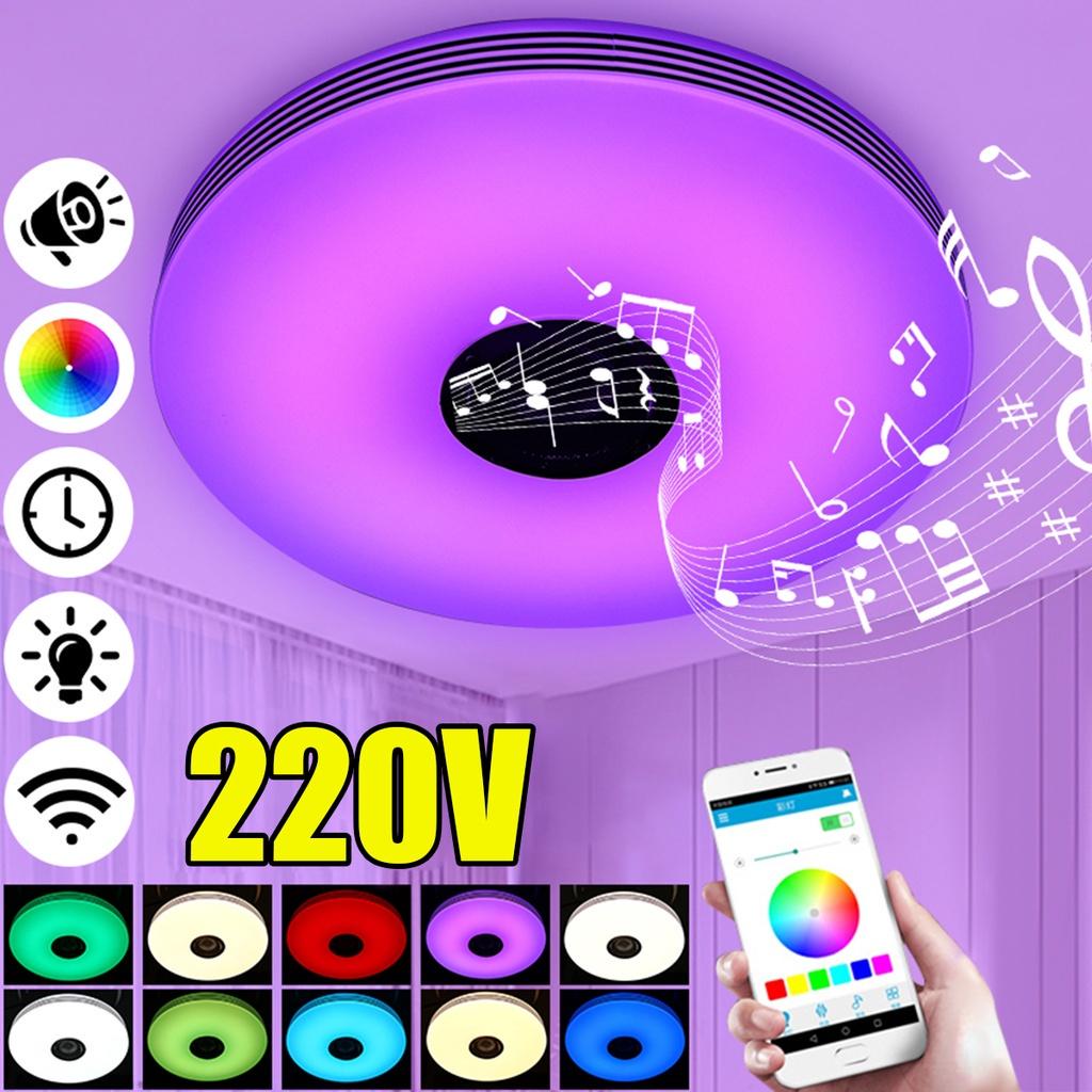 Music RGB Led Ceiling Light Lamp Flush Mount Round Music APP Bluetooth Speaker Smart Ceiling Lamp 36W/72W